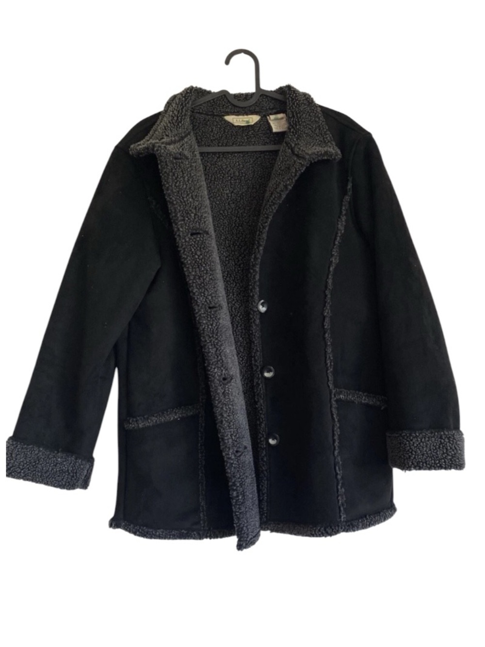 Vintage L.L. Bean Faux Suede Sherpa-Lined Coat